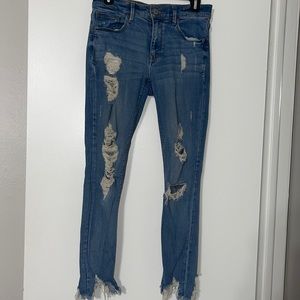 Express skinny ankle jeans stretchy mid rise